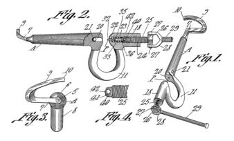 Patent diagram: 1911 McKinney and Perry Rivet Anvil and Remover