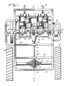 Patent diagram 1: 1922 Motor Vehicle