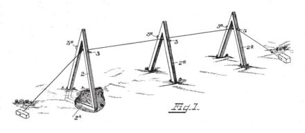 Patent diagram 1: 1905 Weaver Clothesline Support