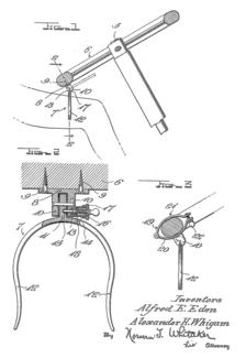 Patent diagram: 1919 Wigham and Eden Steering Wheel Attachment